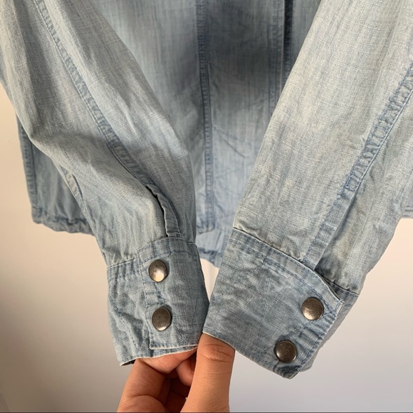 JACK by BB Dakota Light Blue Chambray Anorak Jacket - Picture 7 of 12